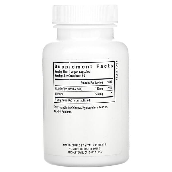 Alternative view of Vital Nutrients, Citicoline, 60 Vegan Capsules