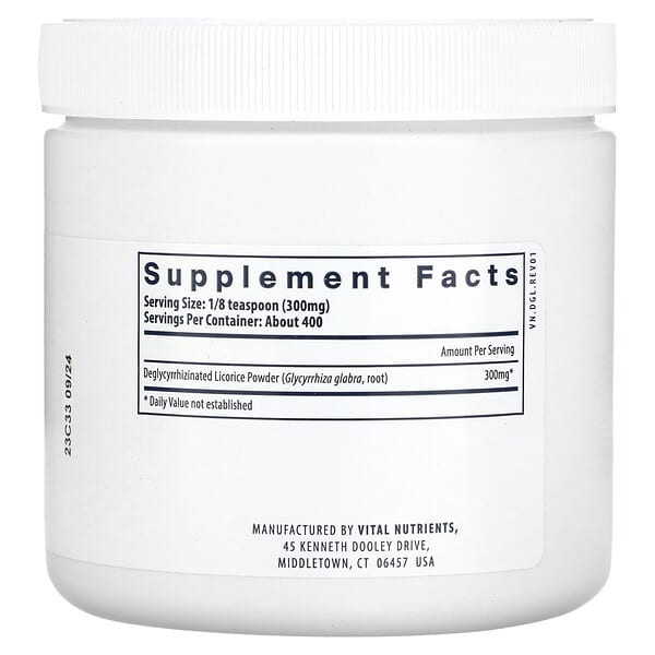 Alternative view of Vital Nutrients, DGL Powder, 4 oz (120 g)