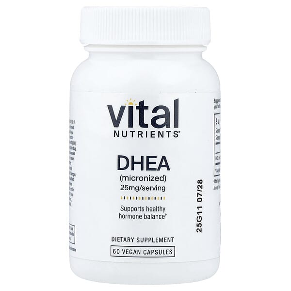 Vital Nutrients, DHEA (Micronized), 25 mg, 60 Vegan Capsules