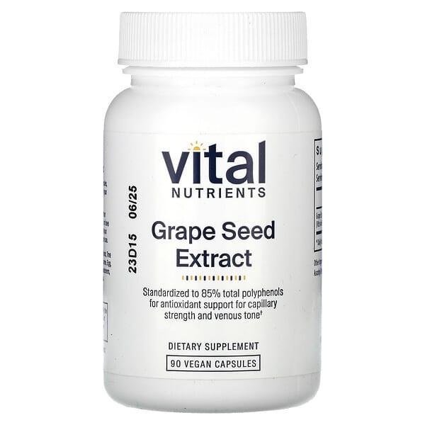 Vital Nutrients, Grape Seed Extract, 90 Vegan Capsules (100 mg per Capsule)