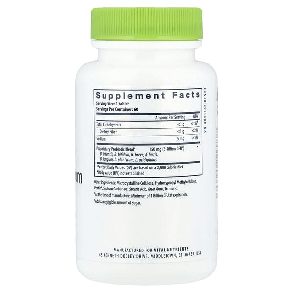 Alternative view of Vital Nutrients, Hyperbiotics®, Bifidobacterium Probiotic, 60 Vegan Tablets