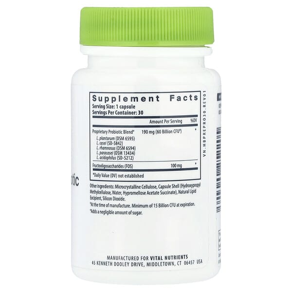 Alternative view of Vital Nutrients, Hyperbiotics®, Prebiotic  + Probiotic, 30 Vegan Capsules