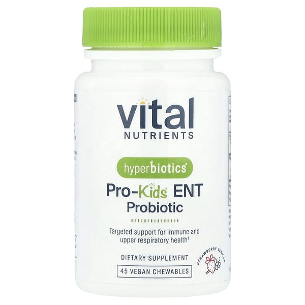 Vital Nutrients, Hyperbiotics®, Pro-Kids® ENT Probiotic, Strawberry Vanilla, 45 Vegan Chewable