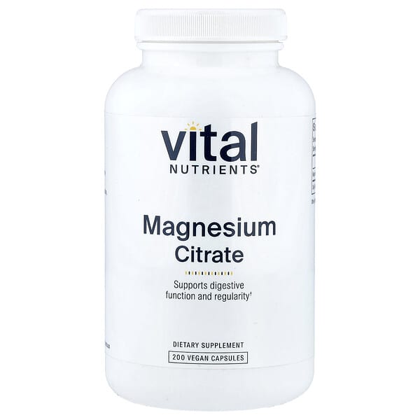Vital Nutrients, Magnesium Citrate, 200 Vegan Capsules (150 mg per Capsule)