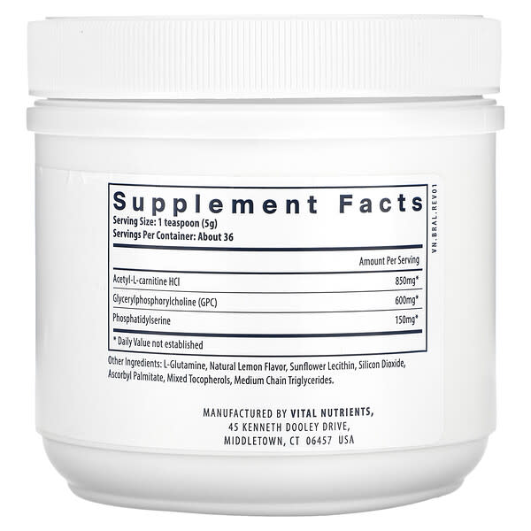 Alternative view of Vital Nutrients, Vital Brain Powder, Lemon, 6.3 oz (180 g)