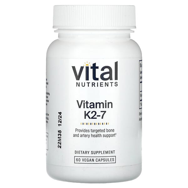 Vital Nutrients, Vitamin K2-7, 60 Vegan Capsules (180 mcg per Capsule)