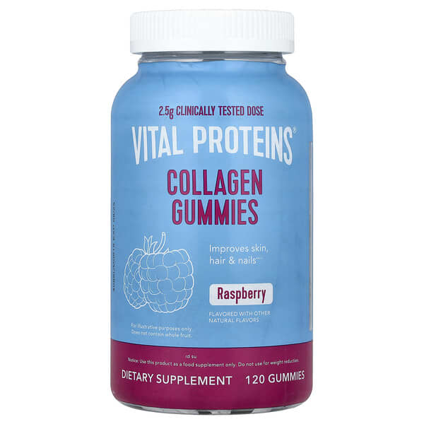 Vital Proteins, Collagen Gummies, Raspberry, 120 Gummies (0.625 g per Gummy)
