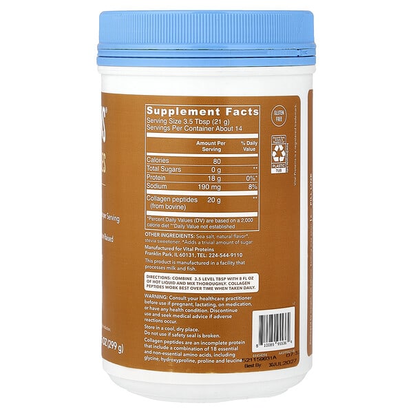 Alternative view of Vital Proteins, Collagen Peptides, Salted Caramel, 10.5 oz (299 g)