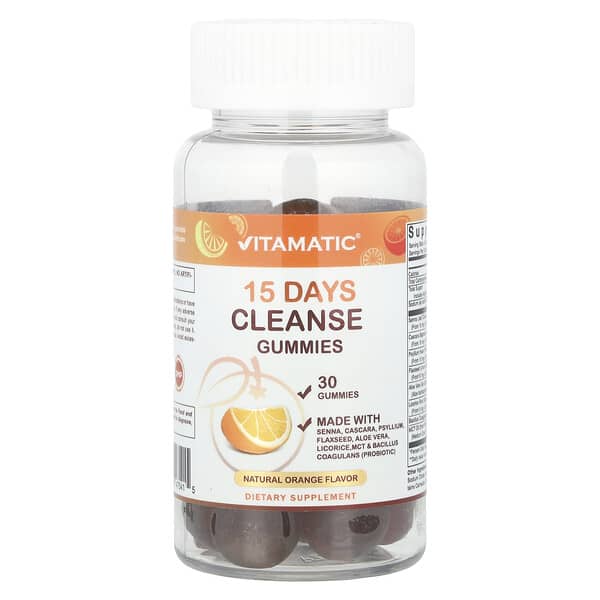 Vitamatic, 15 Days Cleanse Gummies, Natural Orange, 30 Gummies 2 Vitamatic, 15 Days Cleanse Gummies, Natural Orange, 30 Gummies