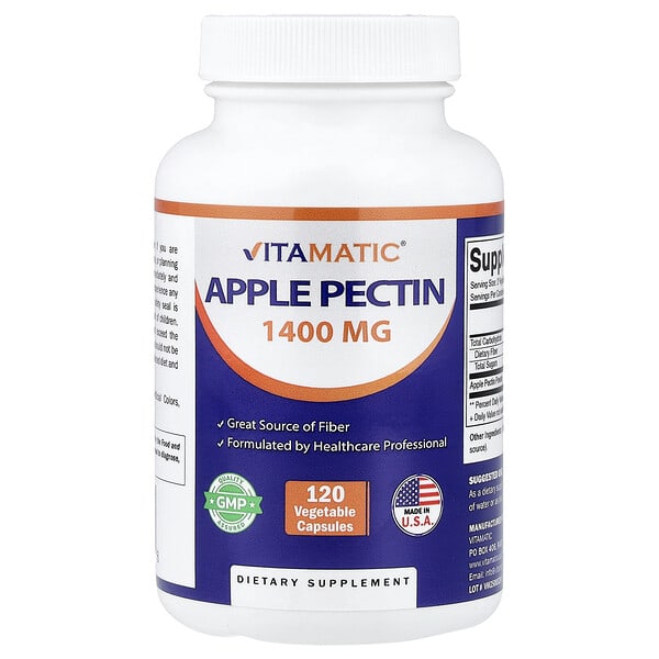 Vitamatic, Apple Pectin, 120 Veggie Capsules (700 mg per Capsule)