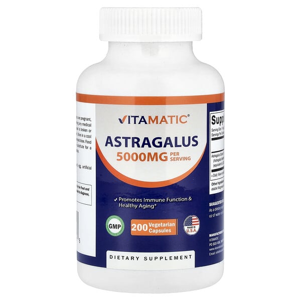 Vitamatic, Astragalus, 5,000 mg, 200 Vegetarian Capsules 3 Vitamatic, Astragalus, 5,000 mg, 200 Vegetarian Capsules