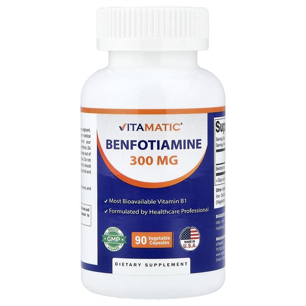 Vitamatic, Benfotiamine, 300 mg, 90 Vegetable Capsules