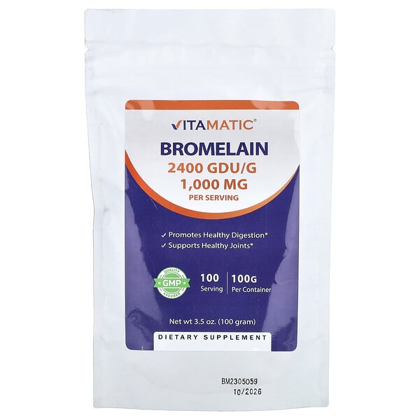 Vitamatic, Bromelain, 3.5 oz (100 g)