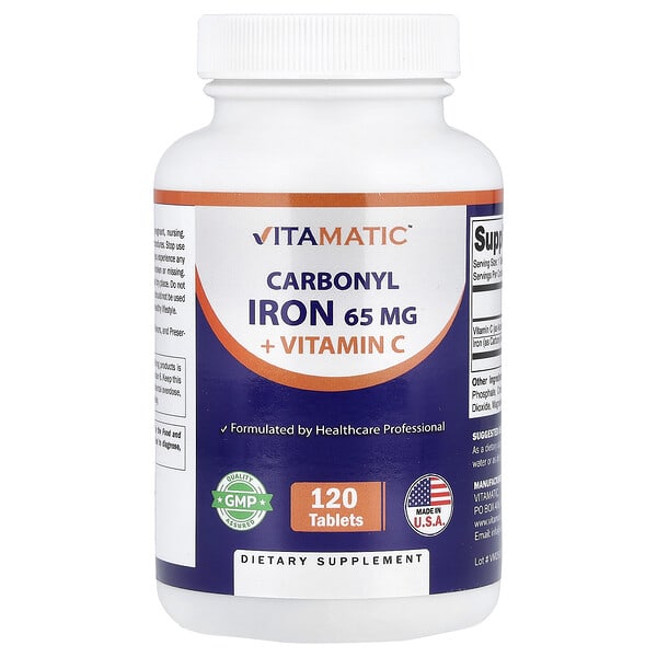 Vitamatic, Carbonyl Iron + Vitamin C, 120 Tablets