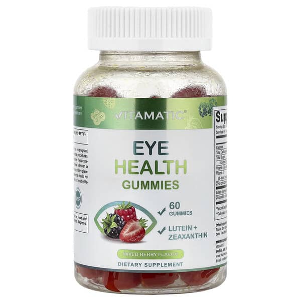 Vitamatic, Eye Health Gummies, Mixed Berry, 60 Gummies
