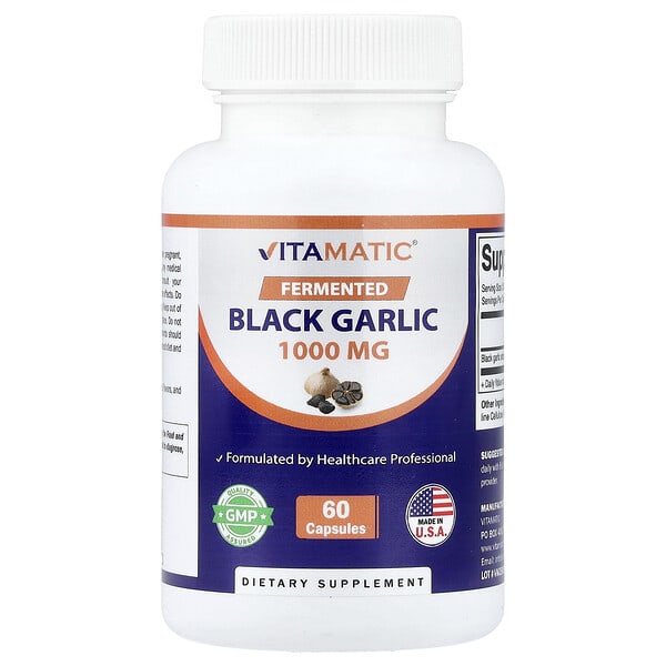 Vitamatic, Fermented Black Garlic, 60 Capsules (500 mg per Capsule)
