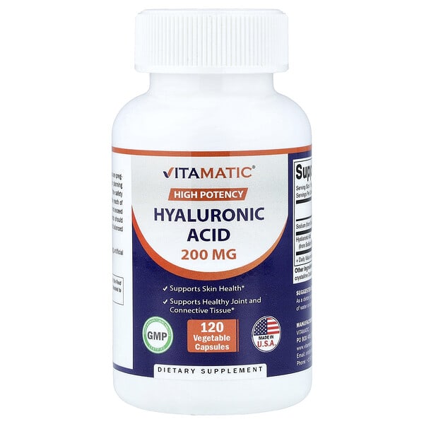 Vitamatic, High Potency, Hyaluronic Acid, 200 mg, 120 Vegetable Capsules