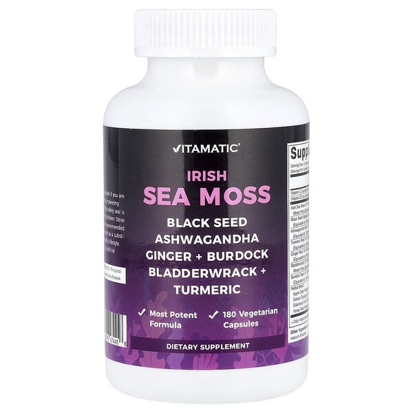 Vitamatic, Irish Sea Moss, 180 Vegetarian Capsules