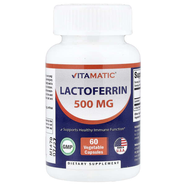 Vitamatic, Lactoferrin, 500 mg, 60 Vegetable Capsules