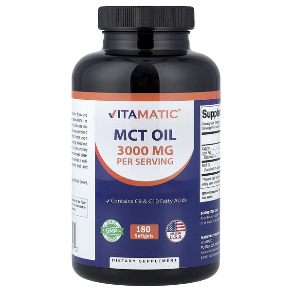Vitamatic, MCT Oil, 180 Softgels (1,000 mg per Softgel)