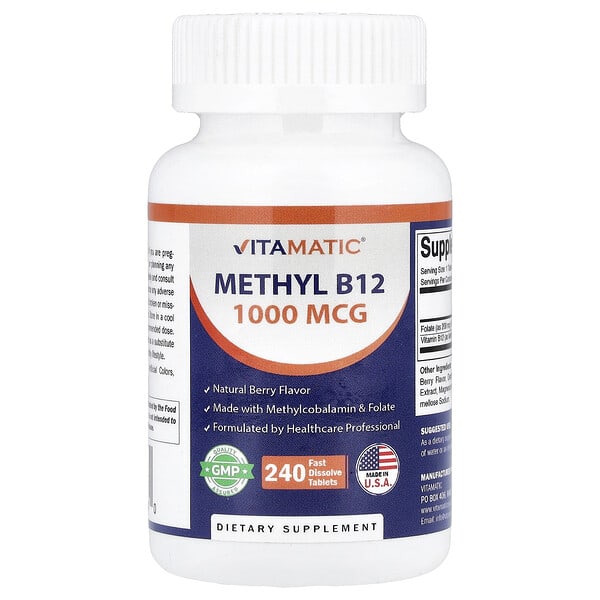 Vitamatic, Methyl B12, Natural Berry, 240 Fast Dissolve Tablets