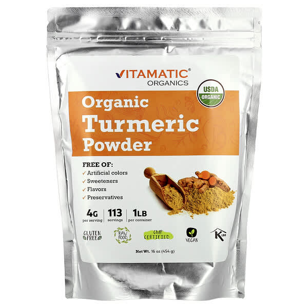 Vitamatic, Organic Turmeric Powder, 16 oz (454 g)