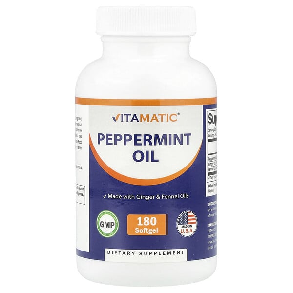 Vitamatic, Peppermint Oil, 180 Softgel 3 Vitamatic, Peppermint Oil, 180 Softgel