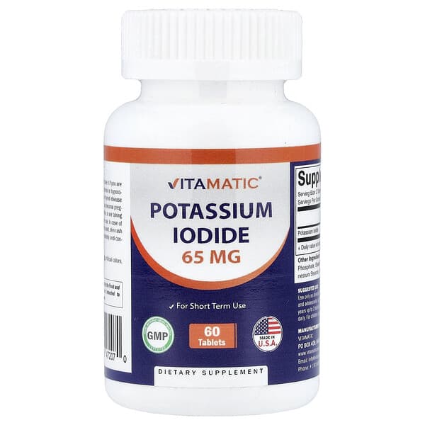 Vitamatic, Potassium Iodide, 60 Tablets (32.5 mg per Tablet)