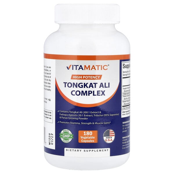 Vitamatic, Tongkat Ali Complex, High Potency, 180 Vegetable Capsules 3 Vitamatic, Tongkat Ali Complex, High Potency, 180 Vegetable Capsules