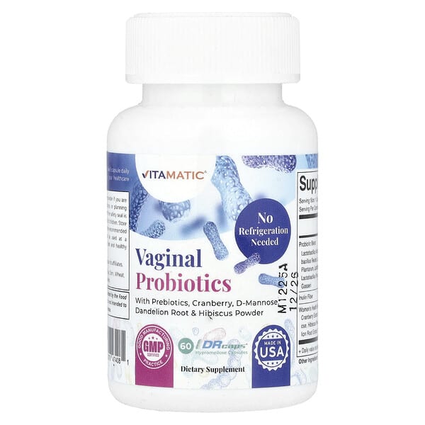 Vitamatic, Vaginal Probiotics, 60 Drcaps® Hypromellose Capsules 2 Vitamatic, Vaginal Probiotics, 60 Drcaps® Hypromellose Capsules