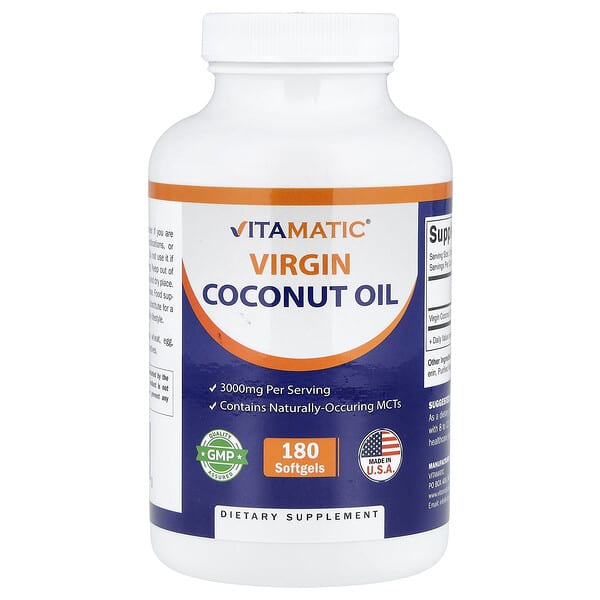Vitamatic, Virgin Coconut Oil, 180 Softgels (1,000 mg per Softgel)