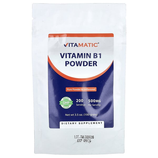 Vitamatic, Vitamin B1 Powder, Unflavored, 3.5 oz (100 g)