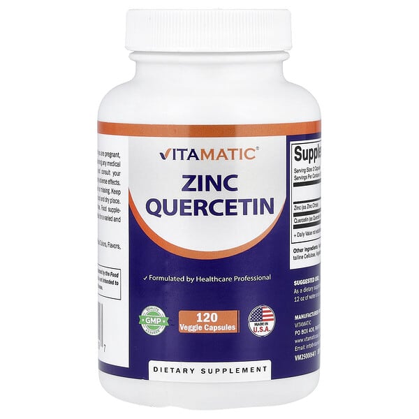 Vitamatic, Zinc Quercetin, 120 Veggie Capsules