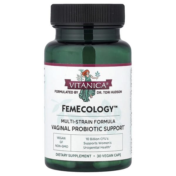 Vitanica, FemEcology™, Vaginal Probiotic Support, 30 Vegan Caps