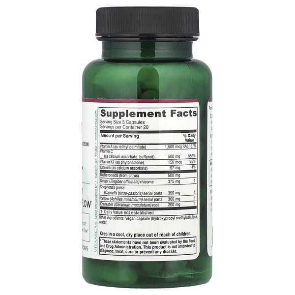 Alternative view of Vitanica, Slow Flow™, Healthy Menstrual Flow, 60 Vegan Caps