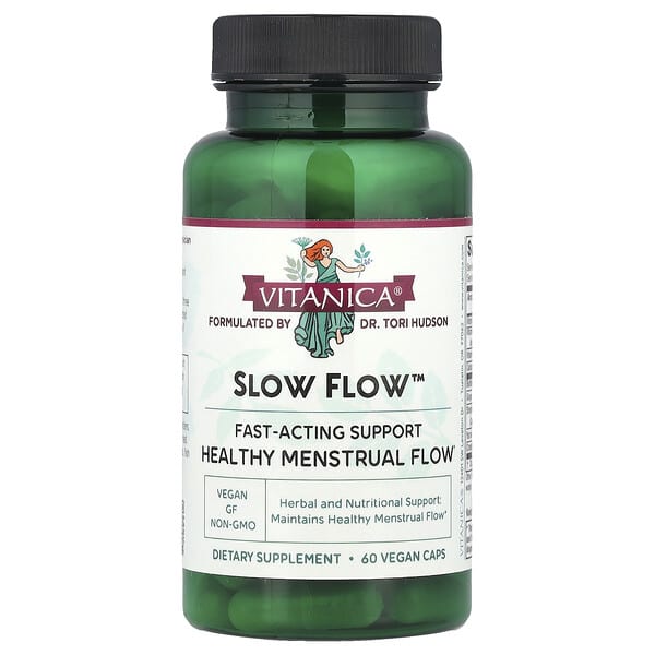 Vitanica, Slow Flow™, Healthy Menstrual Flow, 60 Vegan Caps