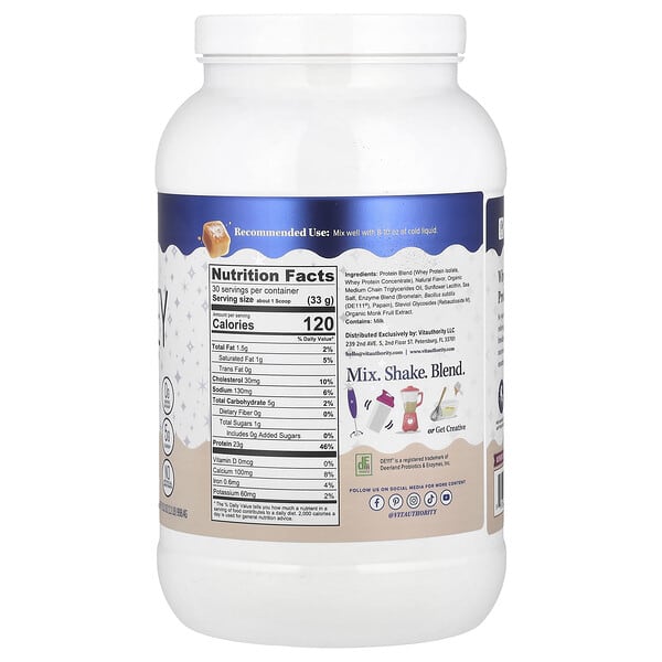 Alternative view of Vitauthority, Active, Vita Whey Protein Powder, Salted Caramel, 2.2 lb (998.4 g)