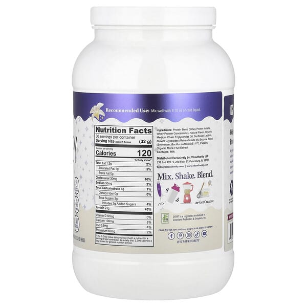 Alternative view of Vitauthority, Active, Vita Whey Protein Powder, Vanilla, 2.13 lb (969.6 g)
