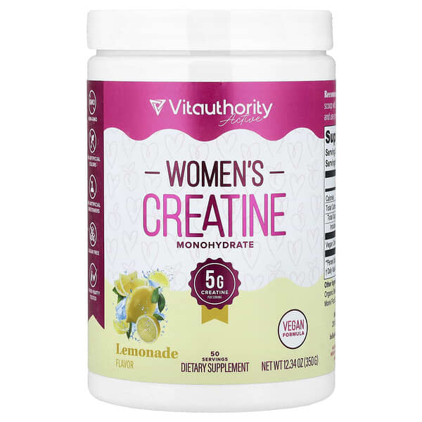 Vitauthority, Active, Women's Creatine Monohydrate, Lemonade, 12.34 oz (350 g)