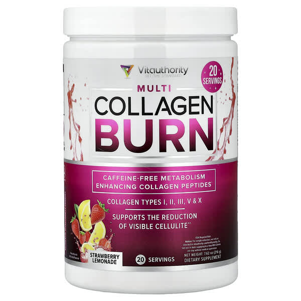 Vitauthority, Multi Collagen Burn, Strawberry Lemonade, 7.62 oz (216 g)
