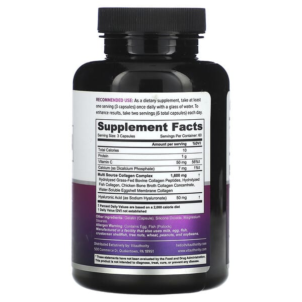 Alternative view of Vitauthority, Multi Collagen Capsules+, 180 Capsules