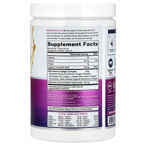 Alternative view of Vitauthority, Multi Collagen Protein+, Tropical Punch, 9.9 oz (282 g)