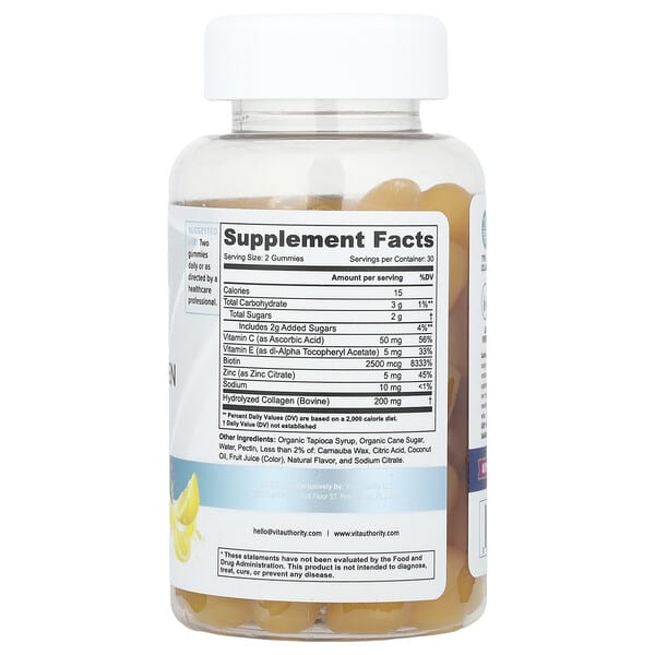 Alternative view of Vitauthority, Super Collagen Gummies with Biotin & Vitamin C, Lemon, 60 Gummies