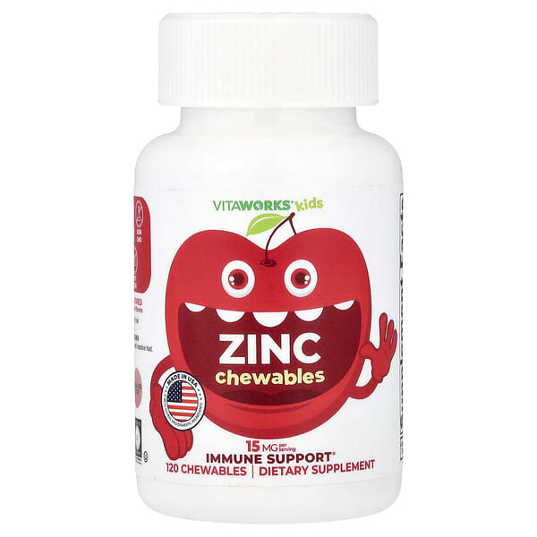 VitaWorks, Kids, Zinc, Cherry, 120 Chewables