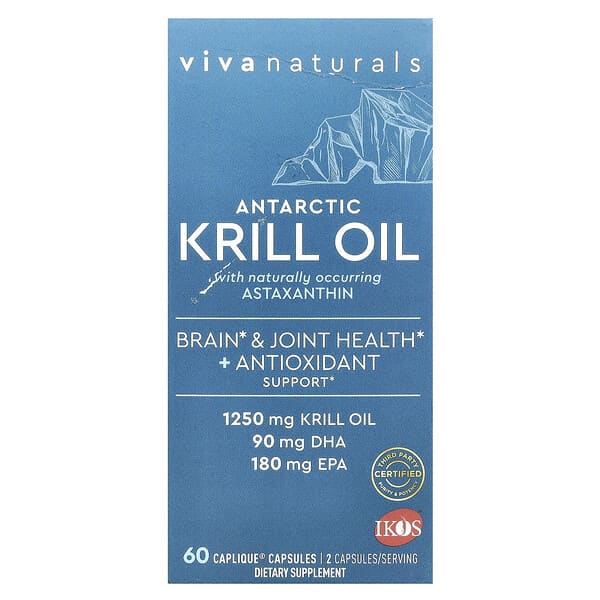 Viva Naturals, Antarctic Krill Oil with Astaxanthin, 60 Caplique® Capsules