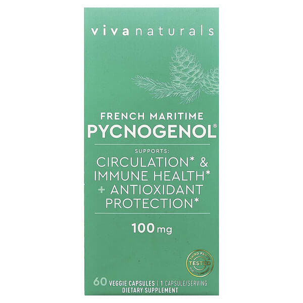 Viva Naturals, French Maritime Pycnogenol®, 100 mg, 60 Veggie Capsules