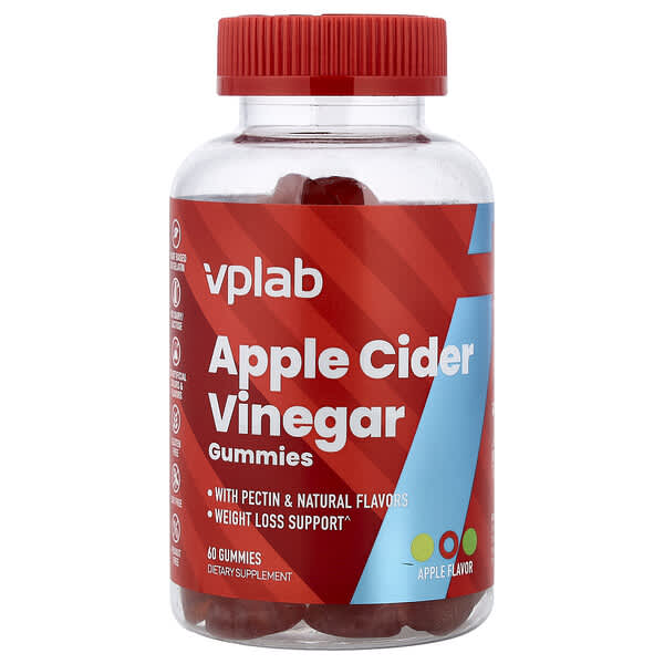 VPLab, Apple Cider Vinegar Gummies, Apple, 60 Gummies