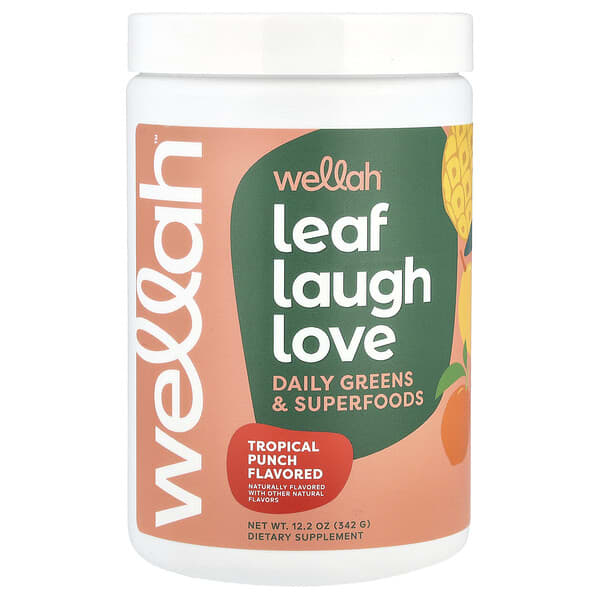 Wellah, Leaf Laugh Love, Daily Greens & Superfood, Tropical Punch , 12.2 oz (342 g)
