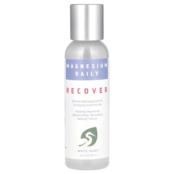 White Egret, Magnesium Daily, Recover, 2 fl oz (59 ml)