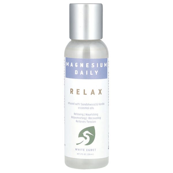 White Egret, Magnesium Daily, Relax, 2 fl oz (59 ml)